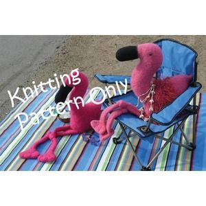 New Fiber Trends 221x Flamingo Beach Party Felt Stuffed Animal Knitting Pattern